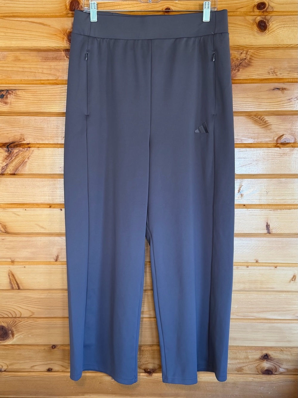 adidas Women’s Dark Charcoal Wide-Leg Athletic Pants